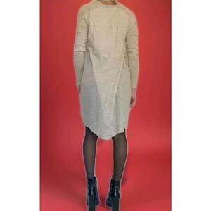 Allsaints SpitalFields Wasson Jumper Dress Sz 6 Merino Wool Gray Plunge Back #5